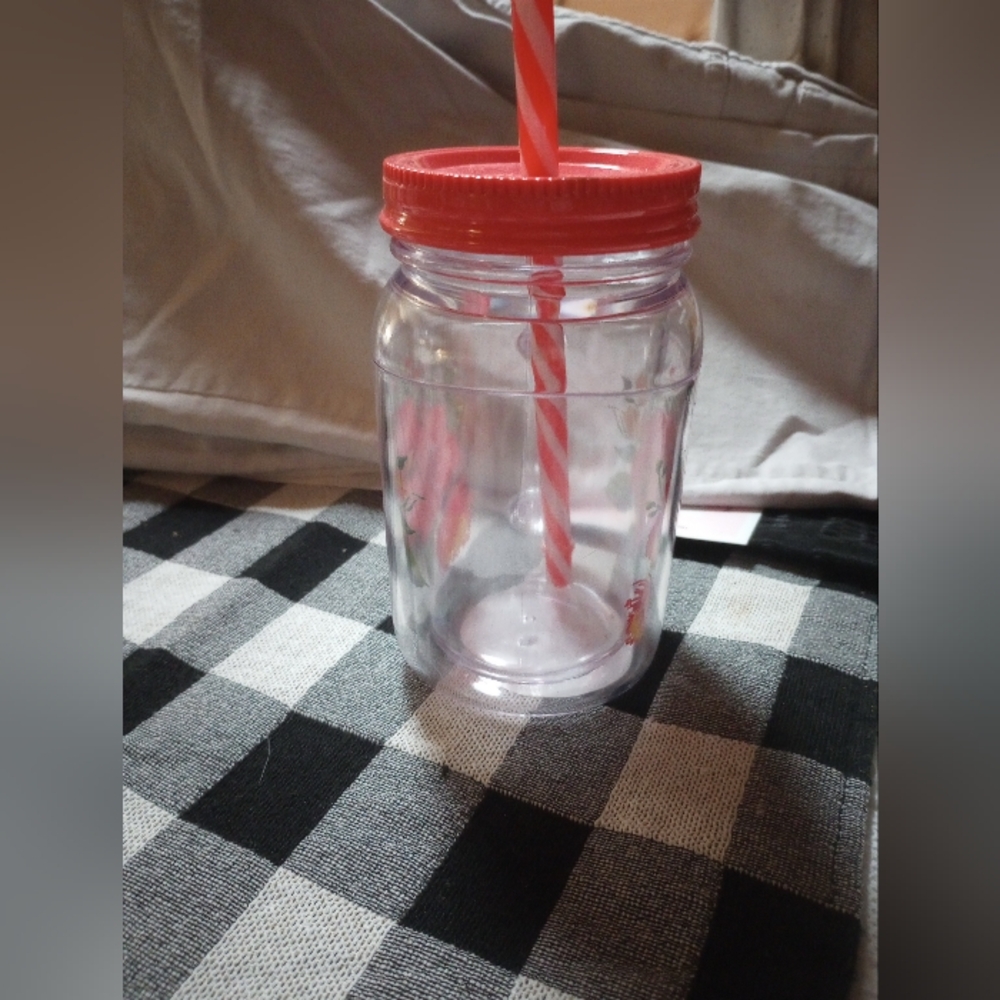 Pioneer Woman Floral Glass Mason Jar with Straw - Picture 5 of 5